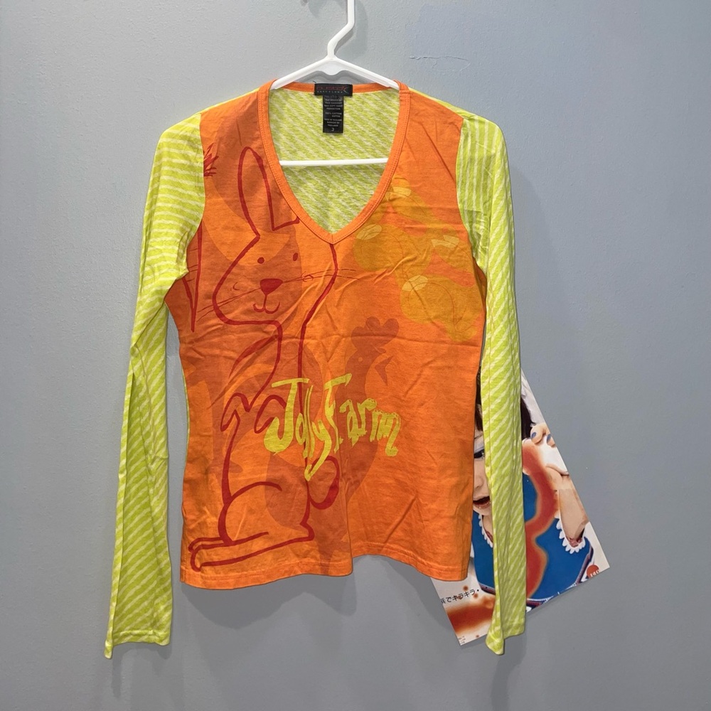 shop close next WK💝custo barcelona long sleeve bunny graphic stripped top